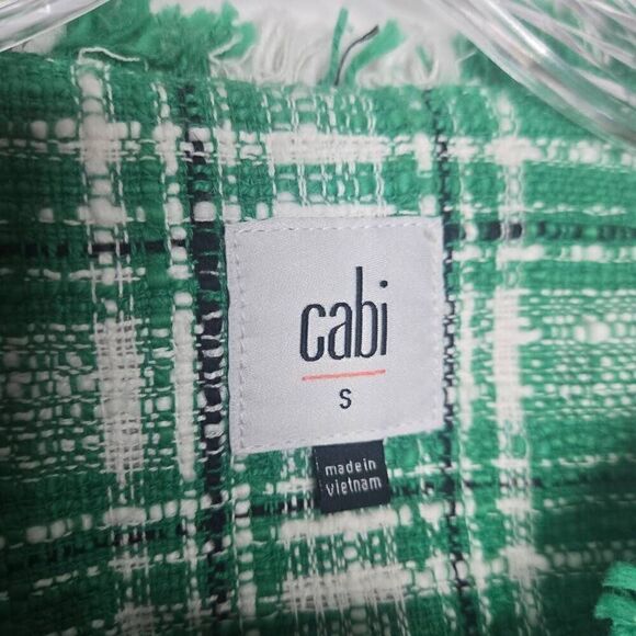 Cabi Sophia Green Plaid Tweed Button Up Library Jacket Size Small - Picture 9 of 10